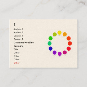 kleurwiel, 1, Adres 1, Adres 2, Contact 1,... Visitekaartje