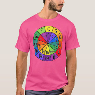 Kleurwiel Cirkel van Vijfden KunstMuziekNerd T-shirt