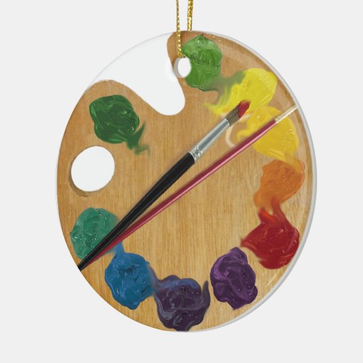 Kleurwiel palet van kunstenaar keramisch ornament (Links)