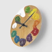 Kleurwiel palet van kunstenaar met cijfers ronde klok (Hoek)