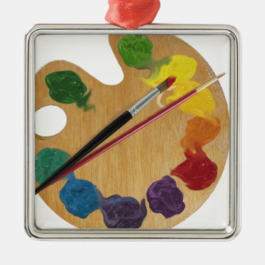 Kleurwiel palet van kunstenaar metalen ornament (Voorkant)