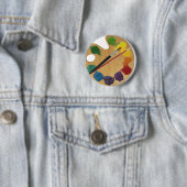 Kleurwiel palet van kunstenaar ronde button 5,7 cm (In situ)