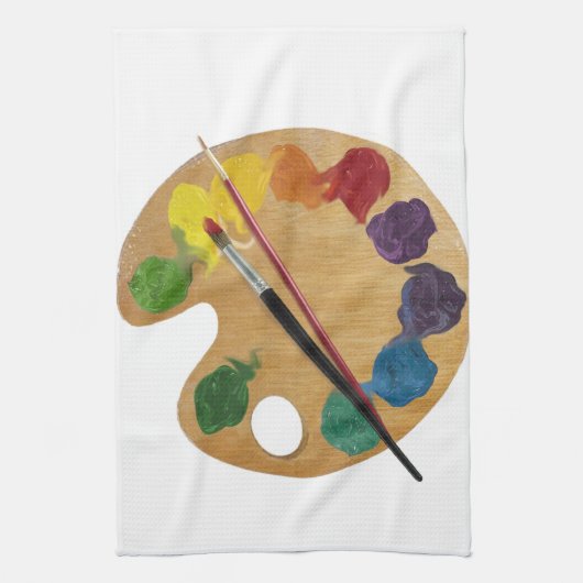 Kleurwiel palet van kunstenaar theedoek (Verticaal)