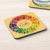 Kleurwiel van groenten en fruit (12 kleuren) drankjes onderzetter (Linkerzijde)