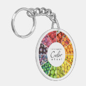 Kleurwiel van groenten en fruit (12 kleuren) sleutelhanger (Voorkant Links)
