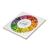 Kleurwiel van groenten en fruit (12 kleuren) tegeltje (Zijkant)