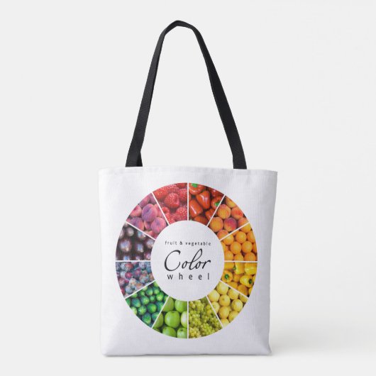 Kleurwiel van groenten en fruit (12 kleuren) tote bag (Achterkant)