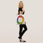 Kleurwiel van groenten en fruit (12 kleuren) tote bag (Op model)