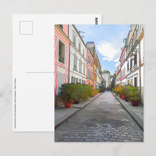 Kleurwoningen in Rue Cremieux - Parijs Briefkaart (Voorkant / Achterkant)