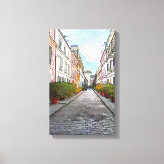Kleurwoningen in Rue Cremieux - Parijs Canvas Afdruk (Voorkant)
