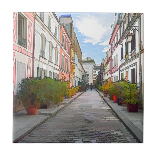 Kleurwoningen in Rue Cremieux - Parijs Tegeltje (Voorkant)