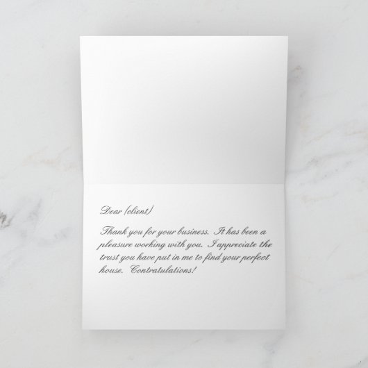 Kleurwoningen | Realtor of hypotheek | Dank u wel Bedankkaart (Binnen)