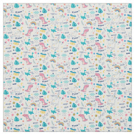 Kleurzame Doodle Animals met woorden Naadloos Stof