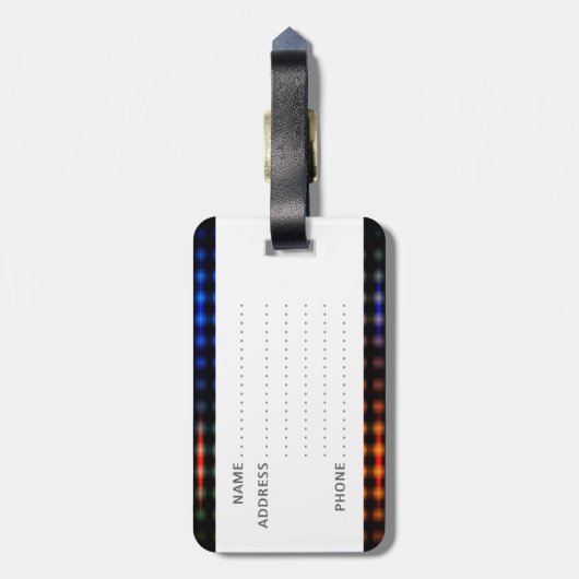 Kleurzame gloeilampen bagagelabel (Achterkant verticaal)