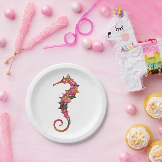 Kleurzeepaardje Papieren Bordje (Feest)