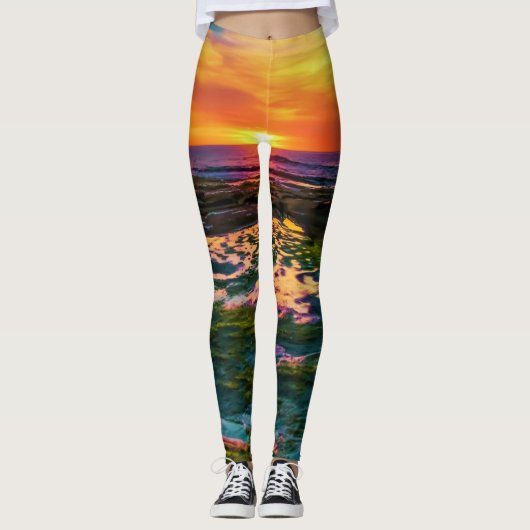kleurzonsondergang leggings (Voorkant)