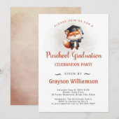 Kleuter Jongen Afstuderen Fox Kaart (Voorkant / Achterkant)