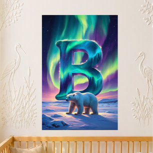 Kleuter Letter B Naam Noorderlicht Ijsbeer Perfect Poster