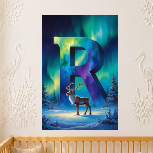 Kleuter Letter R Naam Noorderlicht Rendier Perfect Poster