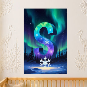 Kleuter Letter S Naam Aurora Sneeuwvlok Perfect Poster