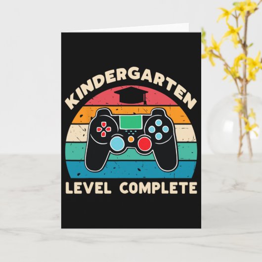 Kleuter Niveau Compleet Gamer Jongen Kinder Gradua Kaart (Gele Bloem)