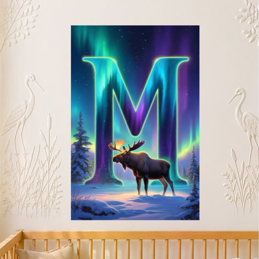 Kleuterbrief M Naam Noorderlicht Eland Perfect Poster