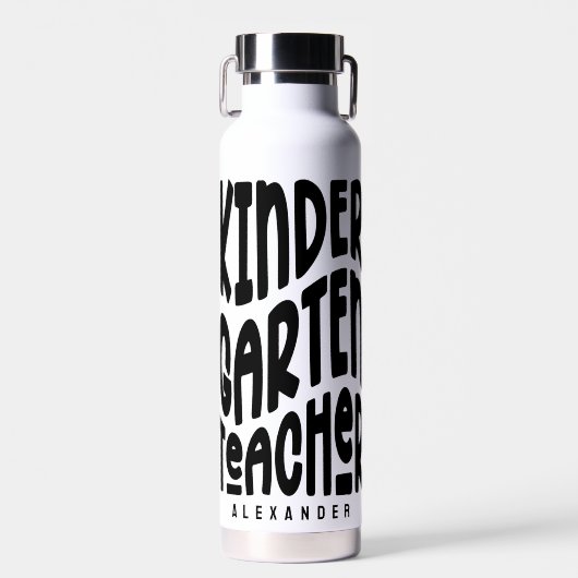 Kleuterjuf eenvoudige zwarte tekst waterfles (Voorkant)