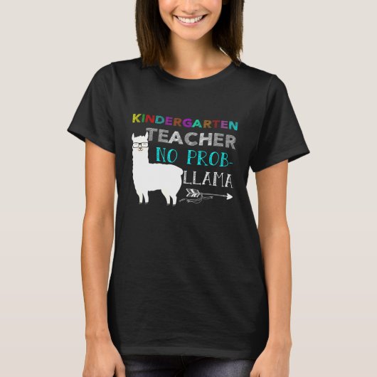 Kleuterjuf No Pro Llama Terug naar school T-shirt (Voorkant)