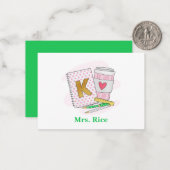 Kleuterjuf Preppy Notitieboek Koffie Notitiekaartje (Voorkant / Achterkant in situ)