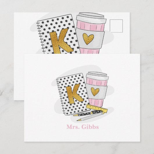 Kleuterjuf Waardering Koffie Custom Briefkaart (Voorkant / Achterkant)