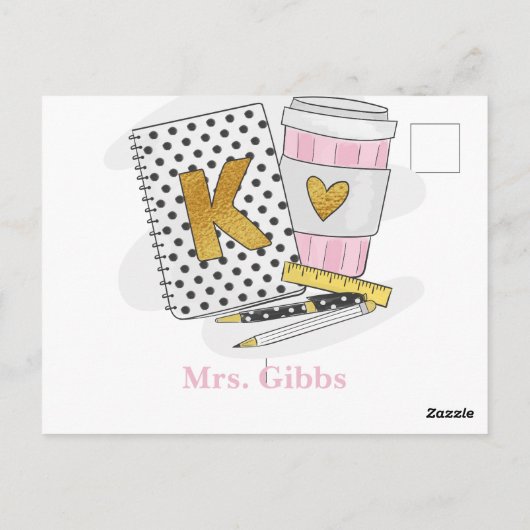 Kleuterjuf Waardering Koffie Custom Briefkaart (Achterkant)