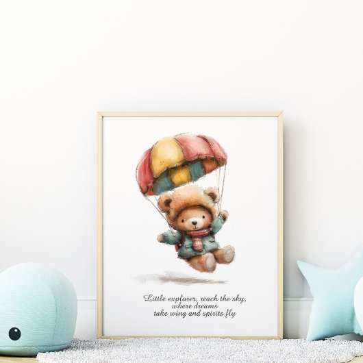 Kleuterkamer poster Kleine Teddy Verkenner