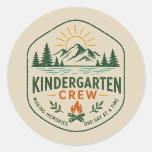 Kleuterklas Crew Kampbadge Docentenwaardering Ronde Sticker