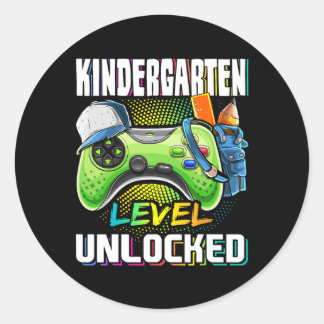 Kleuterklas Niveau Ontgrendeld Videospel Terug Naa Ronde Sticker