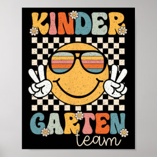 Kleuterklas Team Retro Vintage Terug naar school S Poster