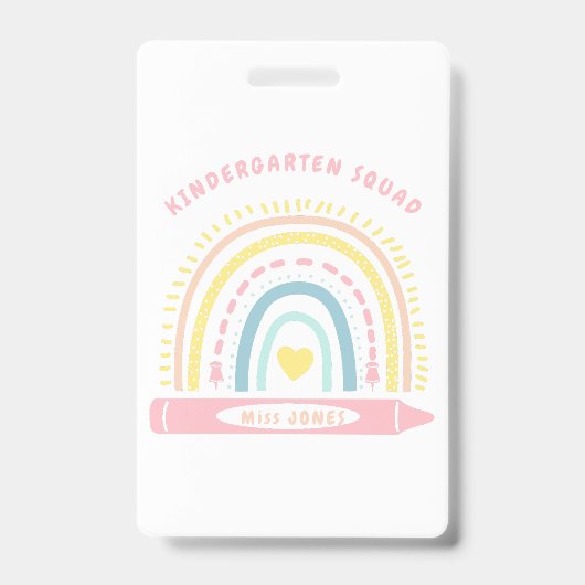 Kleuterklas Team Squad Leraar Terug naar School Badge (Voorzijde)