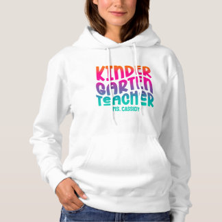 Kleuterleerkracht Kleurrijk Ombre Tekstontwerp Hoodie