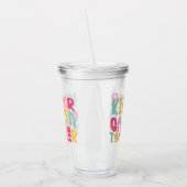 Kleuterleerkracht | Kleurrijke typografie Acryl Drinkbeker (Links)