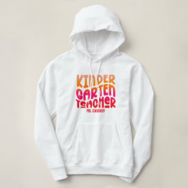 Kleuterleerkracht Oranje Rode Ombre Tekst Ontwerp Hoodie