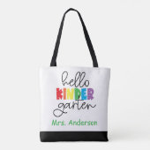 Kleuterleerkracht, terug naar school tas (Achterkant)