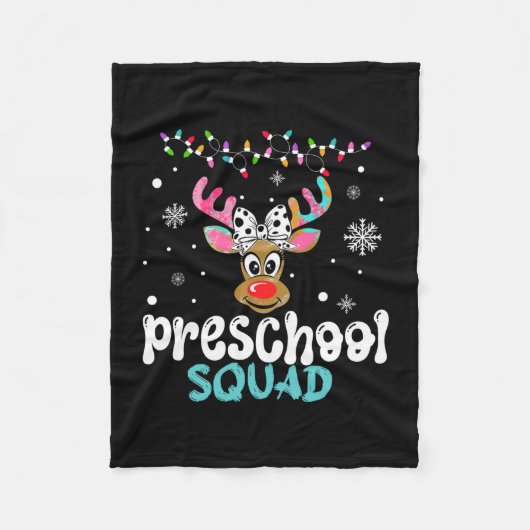 Kleuterleidster kerst kleuterschool squad fleece deken (Voorkant)