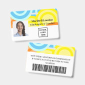 Kleuterleidster Kleurrijk Badge (Voor- en achterkant)