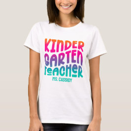 Kleuterleidster Kleurrijke Ombre Tekst T-shirt