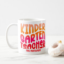 Kleuterleidster Oranje Rood Ombre Koffiemok