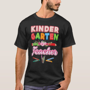 Kleuterleidster Potlood Bloem Bloem Terug Naar T-shirt
