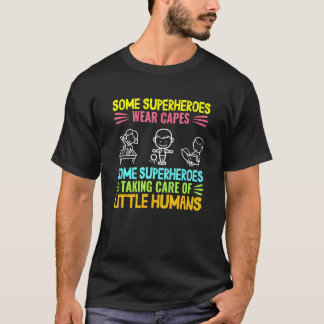 Kleuterleidster voor vrouwen kinderopvang school s t-shirt