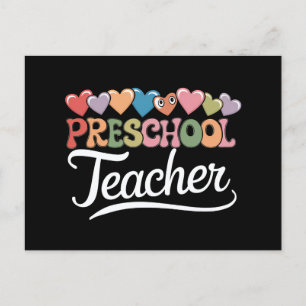 Kleuterleraar Eerste Dag Groovy Terug Naar School  Briefkaart