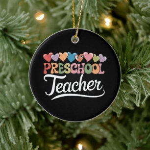 Kleuterleraar Eerste Dag Groovy Terug naar School  Keramisch Ornament