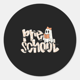 Kleuterleraar Halloween Geest Docent Lezen Ronde Sticker