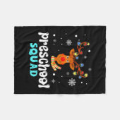 Kleuterleraar kerst kleuterschool squad fleece deken (Voorkant (Horizontaal))